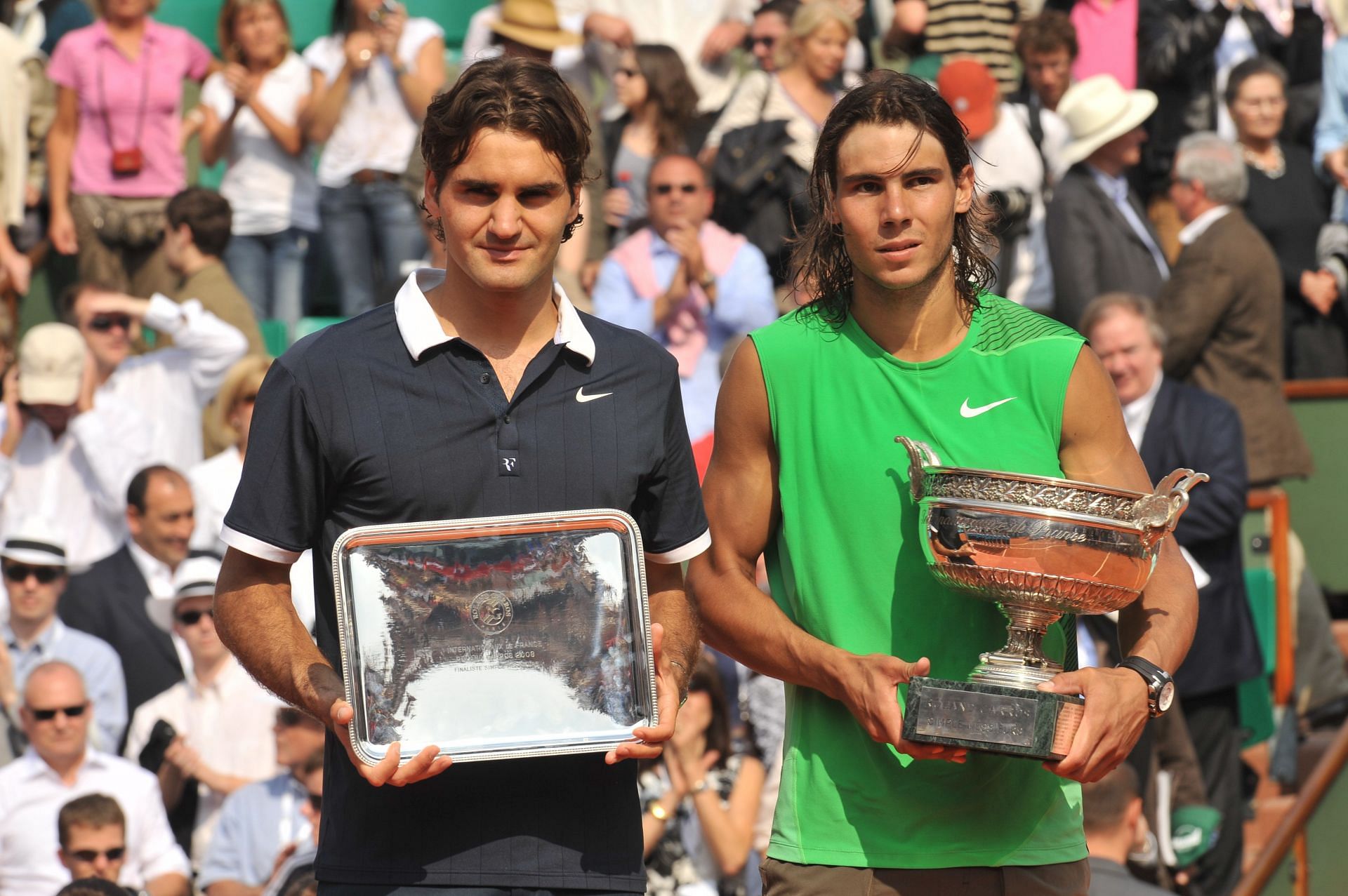 Rafael Nadal and Roger Federer at the 2008 French Open | Image Source: Getty
